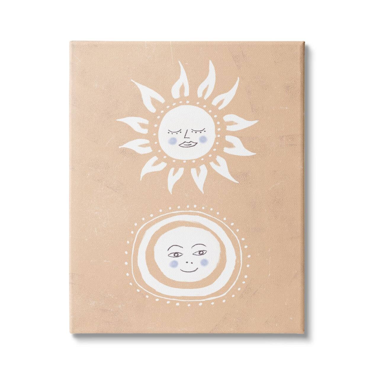 Stupell Industries Rising Sun and Moon Children's Boho Chic Sky Canvas Wall Art